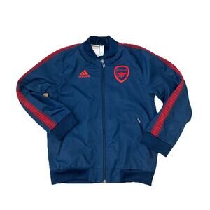 Adidas Boys XS Arsenal Training Jacket With Zipped Navy Blue Logo Lightweight
